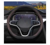 Car Steering Wheel Covers For Peugeot 108 Hatch Microfiber Leather Car Steering Wheel Cover Protector Anti-slip Breathable(Brown)