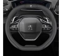 Car Steering Wheel Covers for Peugeot Partner 2019-2023, Anti-Slip Breathable Steering Wheel Protector, Steering Wheel Hubs Protector, Car Interior Accessories,A Black