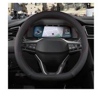 Car Steering Wheel Covers For Seat For Ibiza 6L 6J 6P 6F KJ1 FR Car Steering Wheel Cover PU Leather Non-slip 9 Colors Auto Accessories(D shape Black)