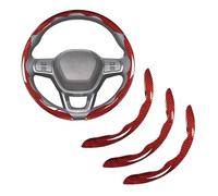 Car Steering Wheel Covers for Seat Leon Arona Ateca Ibiza FR, Segmented Anti Slip Steering Wheel Protector All Season Automotive Interior,Red