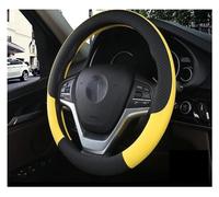 Car Steering Wheel Covers For Universal Leather Car Steering-wheel Cover Styling Interior Accessories 37CM-38CM(Yellow)