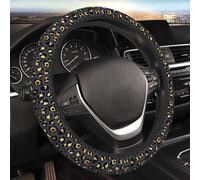 Car Steering Wheel Covers Golden Leopard Print Pattern 38cm Universal