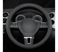 Car Steering Wheel Covers Leather for Audi Q7 7 Seats 2020-2023, Protective Wrap Car Interior Decor Accessories Breathable Anti-slip Protector,O-Shape-Black