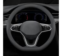 Car Steering Wheel Covers Leather for Hyundai New 5 Seats SantaFe 2010-2012, Protective Wrap Car Interior Decor Accessories Breathable Anti-slip Protector,D-Shape-Black