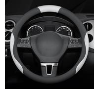 Car Steering Wheel Covers Leather for Stream 2000-2014, Protective Wrap Car Interior Decor Accessories Breathable Anti-slip Protector,O-Shape-Black and White