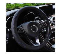 Car Steering Wheel Covers Leather, Steering Wheel Cover Universal Anti-Slip Breathable Elastic Microfiber Leather Corrugated Without Inner Ring Car Interior Accessories 37-38cm Black Blue