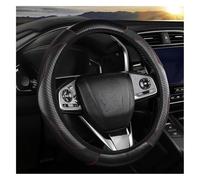 Car Steering Wheel Covers No Inner 38cm Car Steering Wheel Cover Carbon Fiber Sports Elastic Leather Handle(Black)