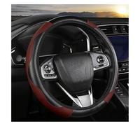 Car Steering Wheel Covers No Inner 38cm Car Steering Wheel Cover Carbon Fiber Sports Elastic Leather Handle(Black wine)
