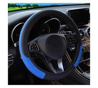 Car Steering Wheel Covers No Inner Leather Steering Wheel Cover Multi-color Embossed Car Handle Cover Available For All Seasons 38cm(Black blue)