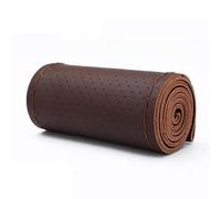 Car Steering Wheel Covers Pu Leather Car Steering Wheel Cover With Needles Thread DIY Braid 37-38cm Anti-Slip Cowhide Steer-Wheel Protector(Dark Brown)