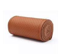 Car Steering Wheel Covers Pu Leather Car Steering Wheel Cover With Needles Thread DIY Braid 37-38cm Anti-Slip Cowhide Steer-Wheel Protector(Brown)