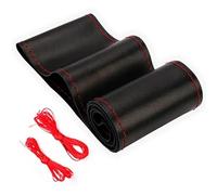 Car Steering Wheel Covers Universal Car Steering Wheel Braid Cover Extra Large 40 42 45 47 50CM Artificial Leather Soft Non-slip Auto Interior Accessories(Black-Red-47CM)