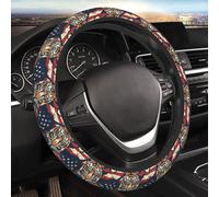 Car Steering Wheel Covers Vintage American Flag Tiger 38cm Universal