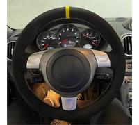 Car Steering Wheel Covers Winter Full Black Braid Soft Car Steering Wheel Cover For 911 997 For Boxster 987 For Cayman 2004-2010(Yellow thread marker)