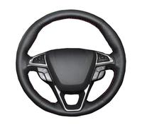 Car Steering Wheel DIY Steering Wheel Cover Black Artificial Leather Car For Fusion For Mondeo 2013 2014 2015 2016(Black Thread)