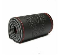Car Steering Wheel Dust Protector Braid Steering Wheel Cover Embossing Pattern Leather Braiding Steering Wheel 38CM(CA324-BR)