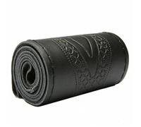 Car Steering Wheel Dust Protector Braid Steering Wheel Cover Embossing Pattern Leather Braiding Steering Wheel 38CM(CA324-BK)