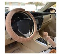 Car Steering Wheel Dust Protector Car Steering Wheel Cover Gearshift Handbrake Cover Protector Decoration Warm Plush Collar Soft(Gray)