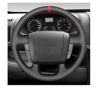 Car Steering Wheel For Peugeot For Boxer Steering Wheel Protector Steering Wheel Cover DIY Black Faux Wheel Braid Cover Cover(Black Thread)