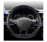 Car Steering Wheel For VW For Passat B1 B2 B3 B4 B5 B6 B7 B8 For CC Car Steering Wheel Cover Carbon Fibre PU Leather Auto Accessories Wheel Cover O Orange(D Blue)