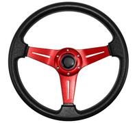 Car Steering Wheel, Gaming Wheel Car Accessories PU Tools Modification 350MM Personalized Racing Competitions Auto Parts(Red)