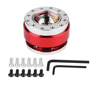 Car Steering Wheel Hub Quick Release Adapter Snap Off Kit with Screws for Racing Drift Cars Universal Fit Black Blue Gold Red Aluminum Alloy 627g (Red)