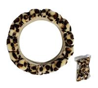 Car Steering Wheel Interior Warm Car Steering Wheel Cover Wrap No Inner Ring Plush Print Braid on the Steering-wheel Spring Autumn Winter