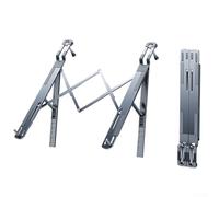 Car Steering Wheel Laptop Holder, Foldable Adjustable Aluminum Alloy Notebook Tray Stand, Portable Auto Desk Mount for Mobile Office Work, Vehicle Computer Workstation (Gray)