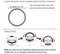 car steering wheel Leather Car Steering Wheel Cover Non-Slip 38cm For Seat For Tarraco For Arona For Ateca For Ibiza(Beige O Shape)