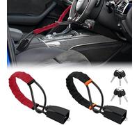 Car Steering Wheel Lock, 2 Pack Anti Theft Car Device with Max 17” Locking Length, Thickened Steel Wire, and Fine Stitched Edges, 3 Keys Included, Easy to Store, Fits Most Vehicles, SUVs, Golf Carts