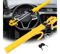 Car Steering Wheel Lock Twin Bar, Universal Steering Wheel Lock, High Visibility Heavy Duty, Anti-Theft Bar Secure Car Device, Adjustable Length, Suitable Car Security for Cars, Van, Caravan, 2 Key