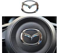 Car Steering Wheel Logo Decoration for Mazda 3 6 CX-3 CX-5 CX-9, Emblem Logo Frame Decal, Interior Styling Modification Accessories,B Silver