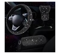 Car Steering Wheel Protective Cover Car Steering Wheel Cover Elastic Handle Cover Colorful Universal 37/38cm Steering Wheel 3pcs/set(Black)