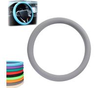 Car Steering Wheel Protective Cover, Cool Non-Slip Silicone Steering Wheel Protector, Anti-Slip Protector Universal Fit for Most Cars (Gray,One Size)