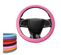 Car Steering Wheel Protective Cover, Cool Non-Slip Silicone Universal Car Protector Material, Fits 13/14/15/16 inch Wheels (Pink)