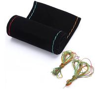 Car Steering Wheel Protective Cover Flocking Leather Car Steering Wheel Cover Stitch Universal 38cm Protector Suede Anti Slip DIY Decor(CA248-BC)