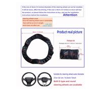 Car Steering Wheel Protective Cover For 14.5-15 "37-38cm PU Leather Embosed Red Blue Strip Trim Without Inner Ring Steering Wheel Cover Car Interior Supplies(Red)