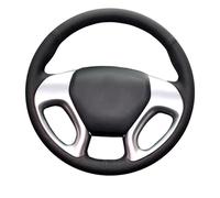 Car Steering Wheel Protective Cover For Hyundai For Ix35 For Tucson 2 2011 2012 2013 2014 2015 Hand Sewing DIY Leather Car Steering Wheel Cover(Light blue Thread)