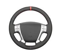 Car Steering Wheel Protective Cover For Hyundai For Ix55 For Veracruz 2007 2008 2009 2010 2011 2012 2013 Hand-stitched Black Suede Red Marker Car Steering Wheel Cover(Red Blue Thread)