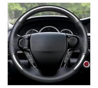 Car Steering Wheel Protective Cover For Odyssey For Elisen For Accord 9 For Crosstour 2013 2014 2015 Hand Sewing Black Braid Carbon Fiber Car Steering Wheel Cover(Green Thread)