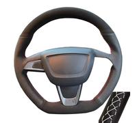 Car Steering Wheel Protective Cover For Seat For Ibiza(6J)(FR/For CUPRA) 2015 For Mii FR Leather Steering Wheel Braid Hand Sewing Soft Suede Car Steering Wheel Cover(White Thread)