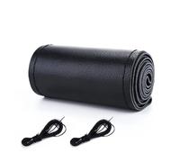 Car Steering Wheel Protective Cover Steering Wheel Cover 37-38cm Universal DIY Braided Car Steering Wheel Protector With Needles And Thread(No Hole Black)