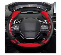 Car Steering Wheel Protector 35CM For Peugeot 208 For E208 2020 2021 2022 Car Steering Wheel Cover Carbon Fibre PU Leather Auto Accessories (Color : 1)