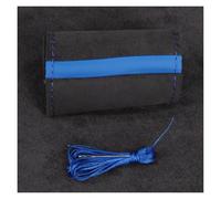 Car Steering Wheel Protector Cover Universal Suede Car Steering Wheel Cover Sewing Soft Leather Braiding(Blue)