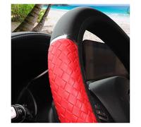 Car Steering Wheel Protector For 14.5-15 Inches Three-dimensional Braided Leather Metal Dynamic Car Upholstery Without Inner Ring Steering Wheel Cover(Red)