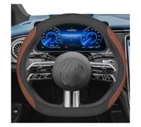 Car Steering Wheel Protector For Mercedes For Benz G550 G63 GLC200 A35 | Leather protects the steering wheel from wear and tear.(R)