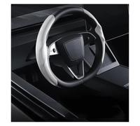 Car Steering Wheel Protector For Tesla For Model 3 Y For Highland For Juniper 2026 Suede Velvet Car Steering Wheel Cover DIY Carbon Fiber Texture Sport(White carbon fiber)