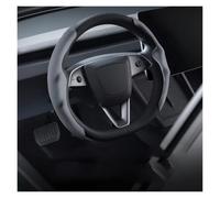Car Steering Wheel Protector For Tesla For Model 3 Y For Highland For Juniper 2026 Suede Velvet Car Steering Wheel Cover Carbon Fiber Texture Sport(Gray)