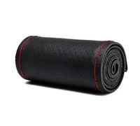 Car Steering Wheel Protector Hand-Stitched Steering Wheel Cover 36-40cm DIY Leather Braid On The With Needles Thread Car-Styling Covers(Red Thread 38cm 11)