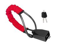 Car Steering Wheel Reinforced Cable Lock with Seat Belt Socket for Truck SUV Van RV Anti Theft Protection Device Seat Belt Lock(Red 1Pcs)